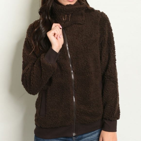 BROWN FLEECE JACKET - Picture 2 of 8